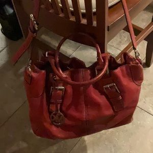 Michael Kors Red Leather Crossbody/Satchel Bag